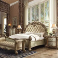 96" Queen Bed – Faux Leather Upholstered with Tufted Headboard