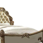 96" Queen Bed – Faux Leather Upholstered with Tufted Headboard