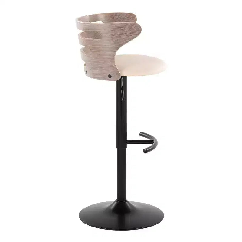 Ensemble de 2 tabourets de bar réglables avec accoudoirs, revêtement en simili cuir, siège pivotant  