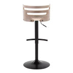 Ensemble de 2 tabourets de bar réglables avec accoudoirs, revêtement en simili cuir, siège pivotant  