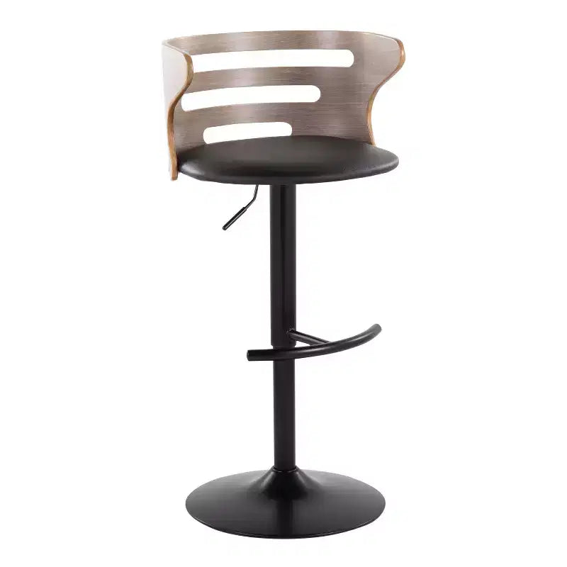 Ensemble de 2 tabourets de bar réglables avec accoudoirs, revêtement en simili cuir, siège pivotant  
