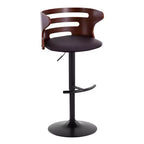 Ensemble de 2 tabourets de bar réglables avec accoudoirs, revêtement en simili cuir, siège pivotant  