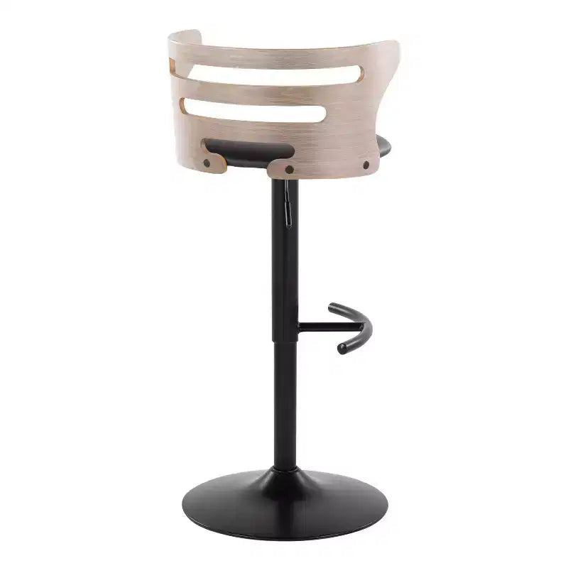 Ensemble de 2 tabourets de bar réglables avec accoudoirs, revêtement en simili cuir, siège pivotant  