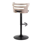 Ensemble de 2 tabourets de bar réglables avec accoudoirs, revêtement en simili cuir, siège pivotant  