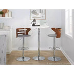 Ensemble de 2 tabourets de bar réglables avec accoudoirs, revêtement en simili cuir, siège pivotant  