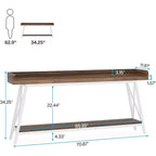 70.87" 2-Tier Narrow Sofa Table with Storage Shelf