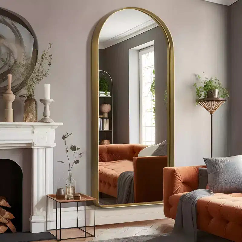 Arched Metal Frame Full Length Wall Mirror