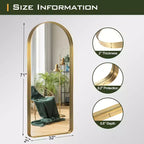 Arched Metal Frame Full Length Wall Mirror