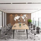 8FT Boat-Shaped Conference Table with Cable Grommets