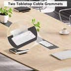 8FT Boat-Shaped Conference Table with Cable Grommets
