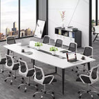 8FT Boat-Shaped Conference Table with Cable Grommets