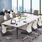 8FT Boat-Shaped Conference Table with Cable Grommets
