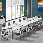 8FT Boat-Shaped Conference Table with Cable Grommets