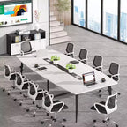 8FT Boat-Shaped Conference Table with Cable Grommets