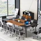 8FT Boat-Shaped Conference Table with Cable Grommets