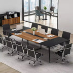 8FT Boat-Shaped Conference Table with Cable Grommets