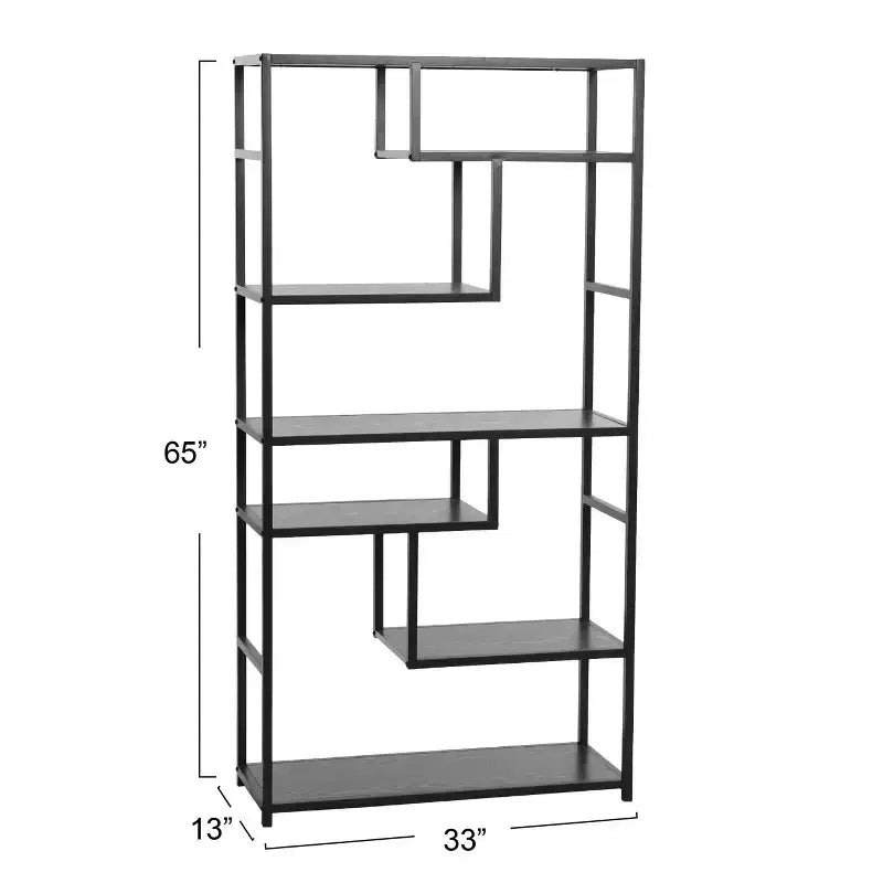65" Tall 6-Shelf Bookshelf
