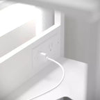 3-Drawer Nightstand with Charging Station, 2 USB Ports and 1 Outlet, Metal Frame, Engineered Wood Top