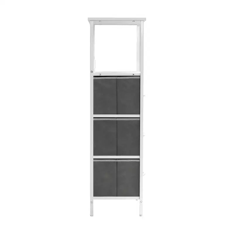 3-Drawer Nightstand with Charging Station, 2 USB Ports and 1 Outlet, Metal Frame, Engineered Wood Top