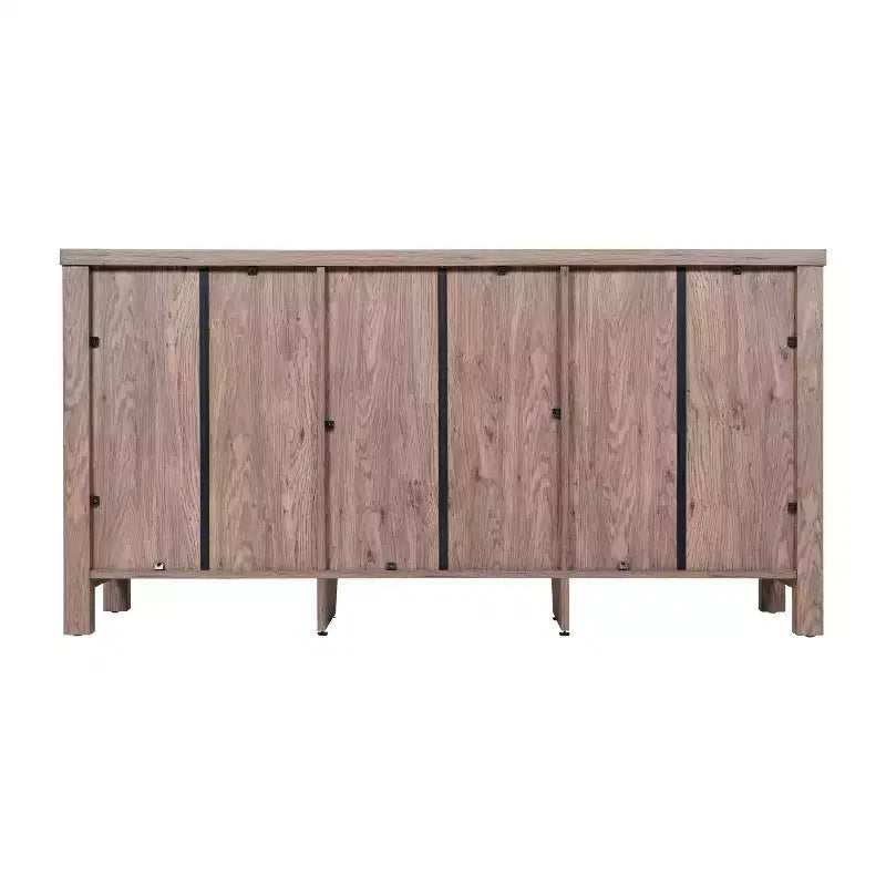 Modern Buffet Sideboard Storage Cabinet with Glass Doors and Drawers