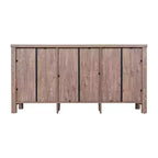 Modern Buffet Sideboard Storage Cabinet with Glass Doors and Drawers