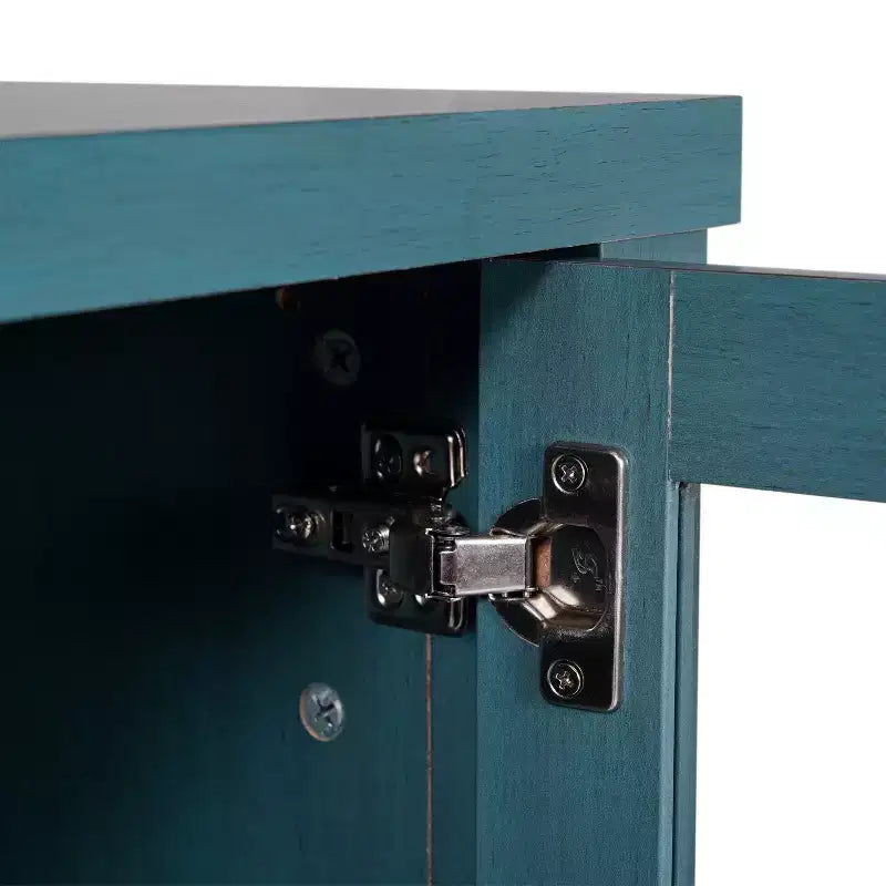 Modern Buffet Sideboard Storage Cabinet with Glass Doors and Drawers