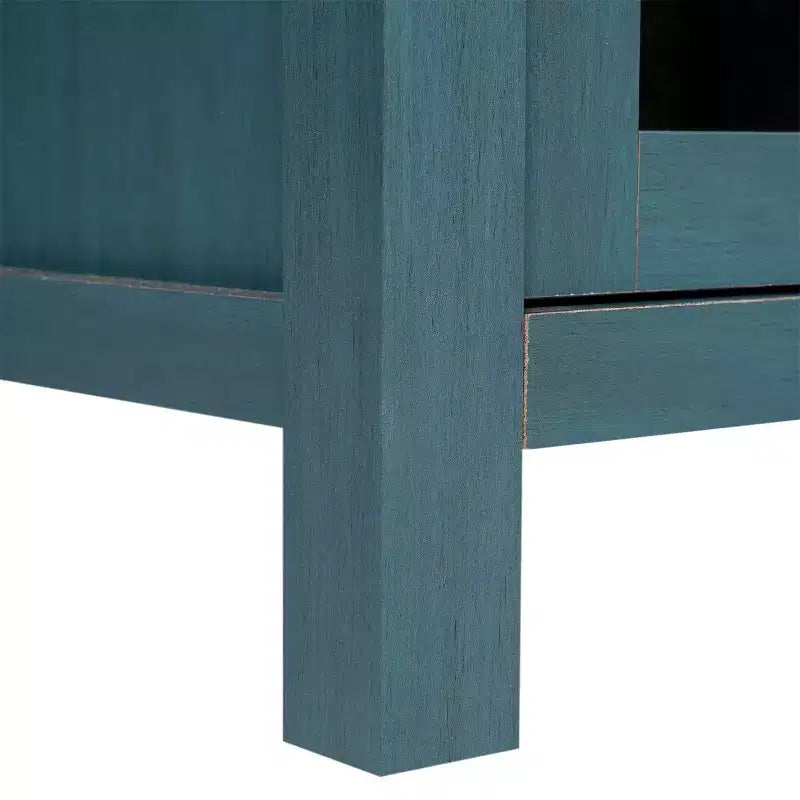 Modern Buffet Sideboard Storage Cabinet with Glass Doors and Drawers