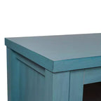 Modern Buffet Sideboard Storage Cabinet with Glass Doors and Drawers