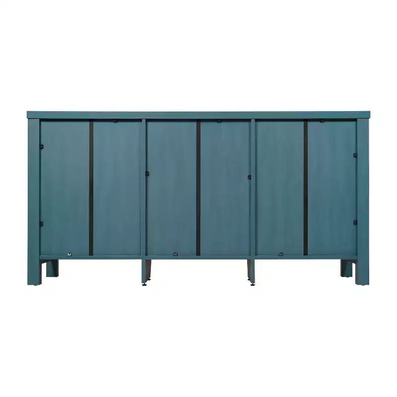Modern Buffet Sideboard Storage Cabinet with Glass Doors and Drawers