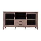 Modern Buffet Sideboard Storage Cabinet with Glass Doors and Drawers