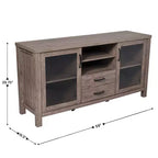 Modern Buffet Sideboard Storage Cabinet with Glass Doors and Drawers