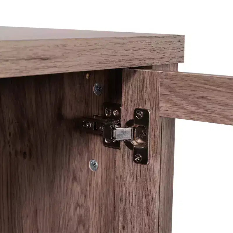 Modern Buffet Sideboard Storage Cabinet with Glass Doors and Drawers
