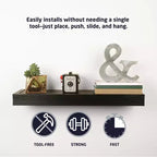 18 Inch Modern Floating Shelf, 2-Pack, Black