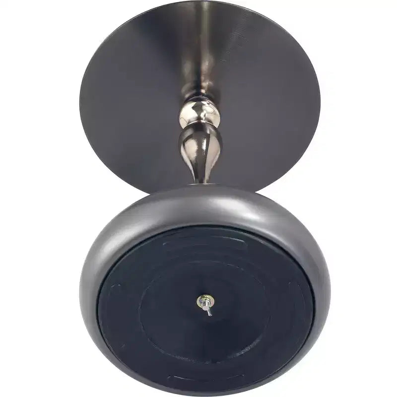 Modern Pedestal End Table - Black Stainless Steel Accent Table