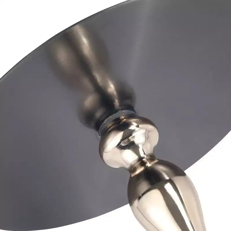 Modern Pedestal End Table - Black Stainless Steel Accent Table