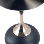 Modern Pedestal End Table - Black Stainless Steel Accent Table