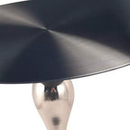 Modern Pedestal End Table - Black Stainless Steel Accent Table