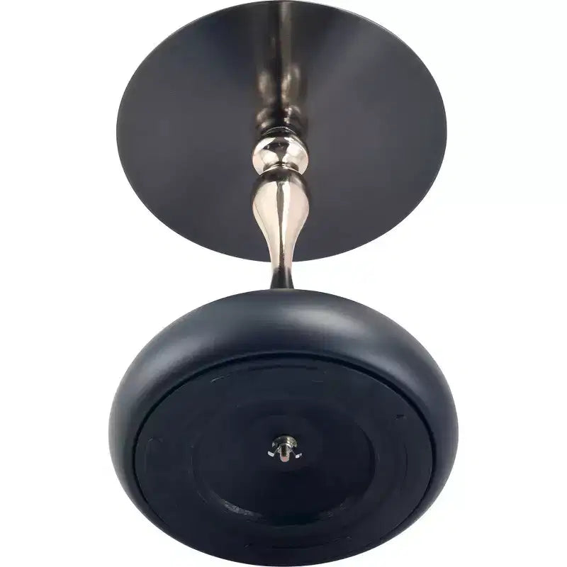 Modern Pedestal End Table - Black Stainless Steel Accent Table