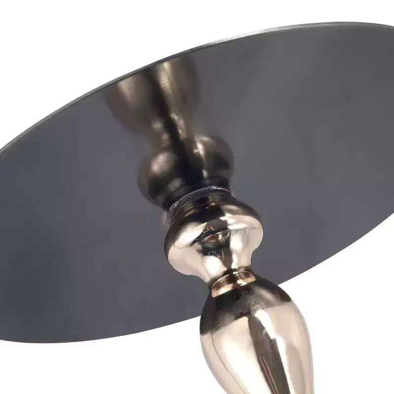 Modern Pedestal End Table - Black Stainless Steel Accent Table