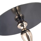 Modern Pedestal End Table - Black Stainless Steel Accent Table