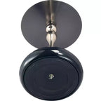 Modern Pedestal End Table - Black Stainless Steel Accent Table