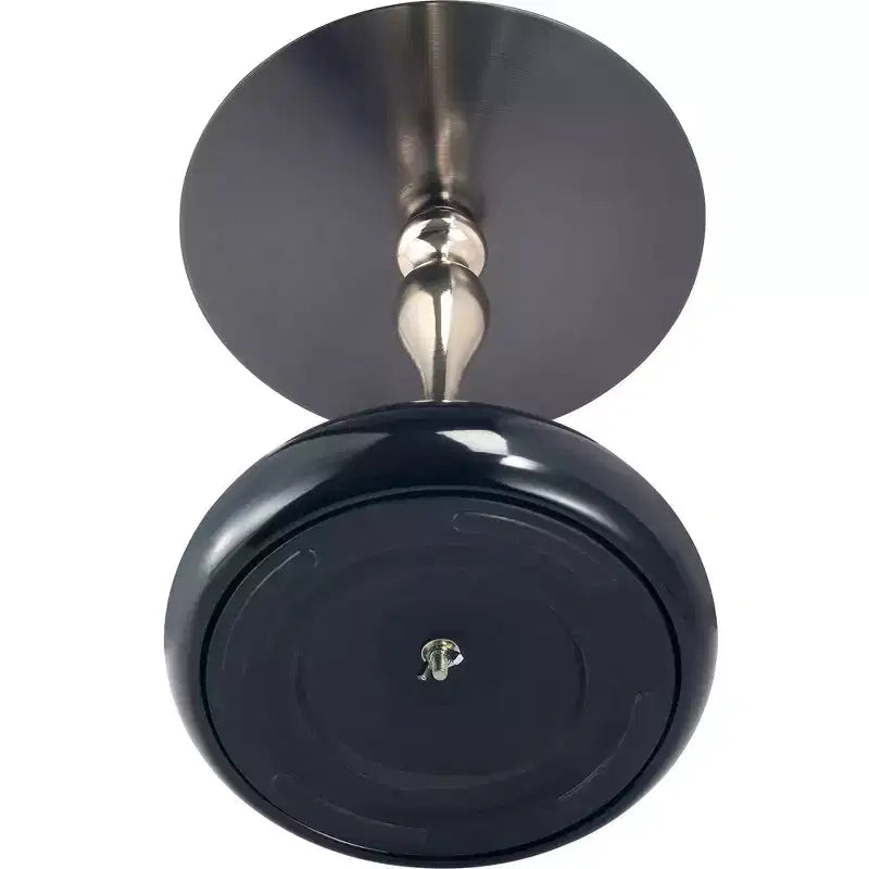 Modern Pedestal End Table - Black Stainless Steel Accent Table
