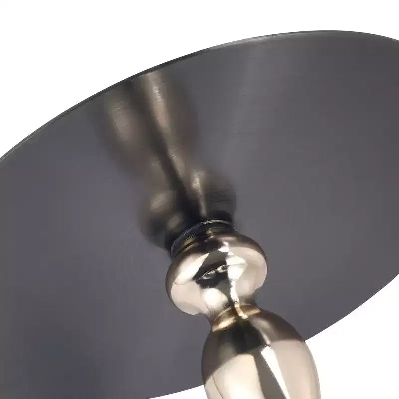 Modern Pedestal End Table - Black Stainless Steel Accent Table