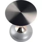 Modern Pedestal End Table - Black Stainless Steel Accent Table