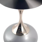 Modern Pedestal End Table - Black Stainless Steel Accent Table