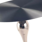 Modern Pedestal End Table - Black Stainless Steel Accent Table