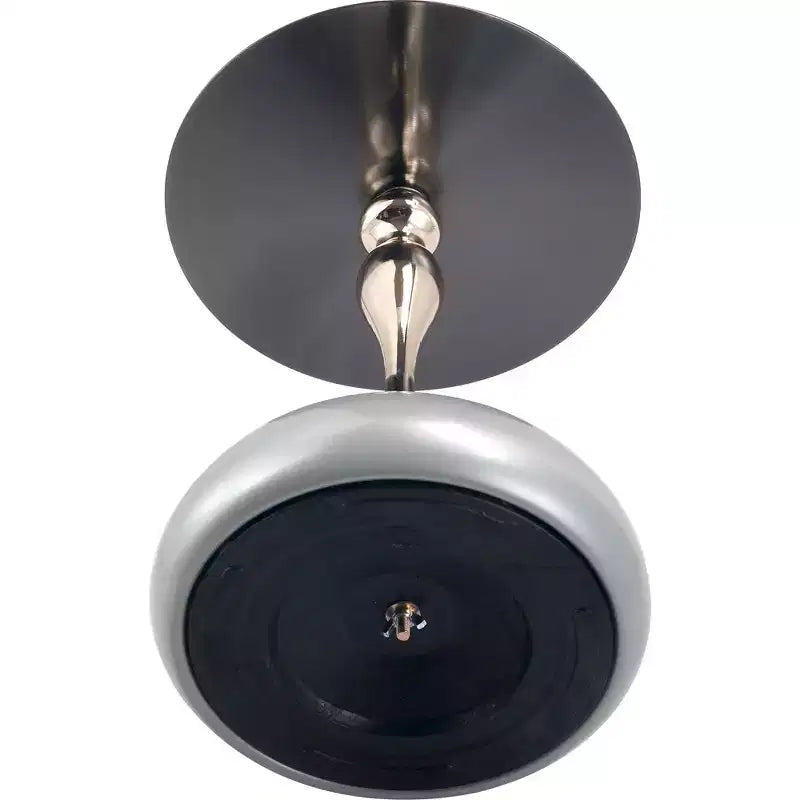 Modern Pedestal End Table - Black Stainless Steel Accent Table