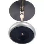 Modern Pedestal End Table - Black Stainless Steel Accent Table