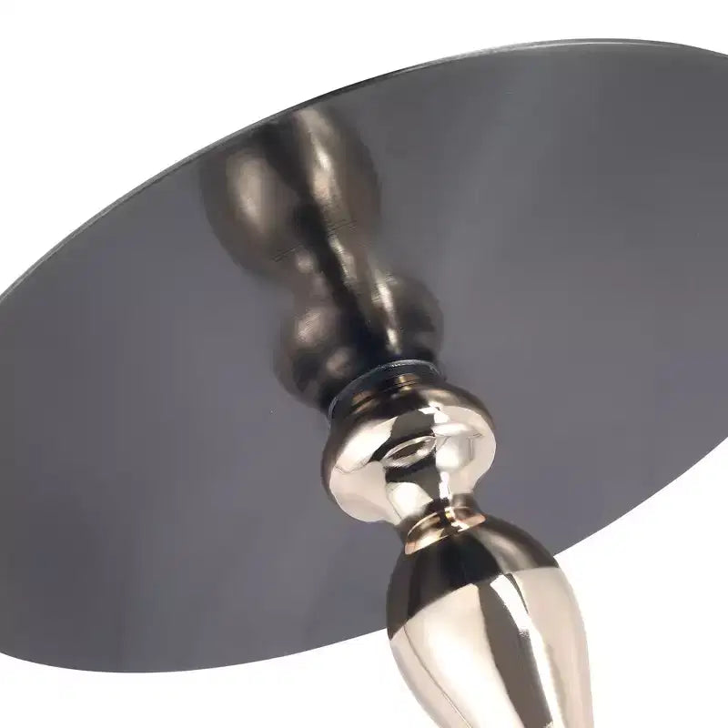 Modern Pedestal End Table - Black Stainless Steel Accent Table