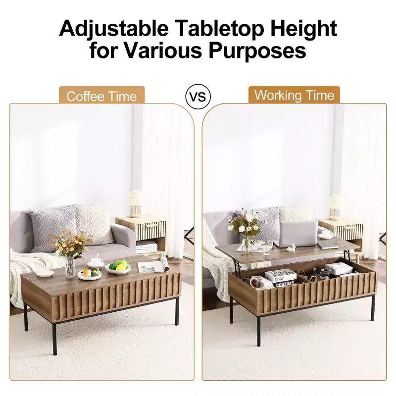 Lift Top Coffee Table with Hidden Storage Compartment